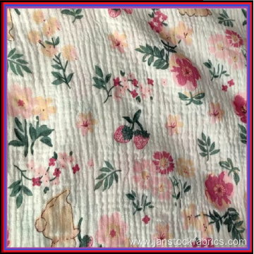 Baby cotton printed fabric